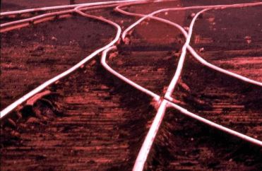dark red tracks